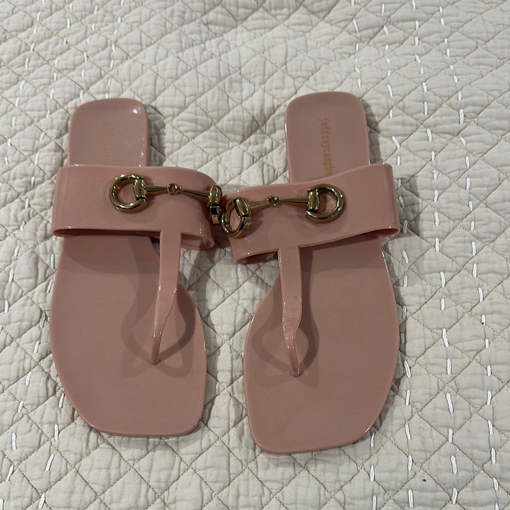 Jeffrey Campbell Pink Sandals with Gold Accents
